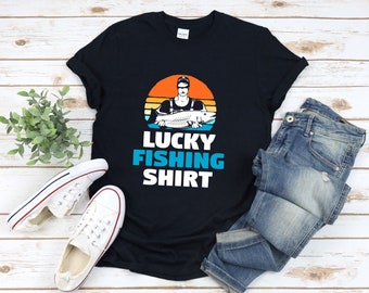Camisa De Pesca De la Suerte, Camisa De Pesca Retro, Camisa De Pesca, Camisa De Pescador, Regalos De Pesca Divertidos, Camiseta De Pesca Para Hombres, Camisa De Pesca Vintage