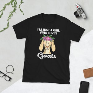 Just A Girl Who Loves Goats Shirt, Goat With Flower Crown, Goat Shirt For Women, Cute Goat Shirt, Gifts For Goat Lovers