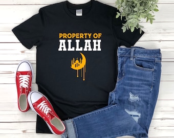 Koszula Muzułmańska, Własność Allaha, Koszula Allaha, Koszula Półksiężyca, Koszula Islamska, Koszule Islamskie, Koszula Eid Mubarak, Prezent Islamski