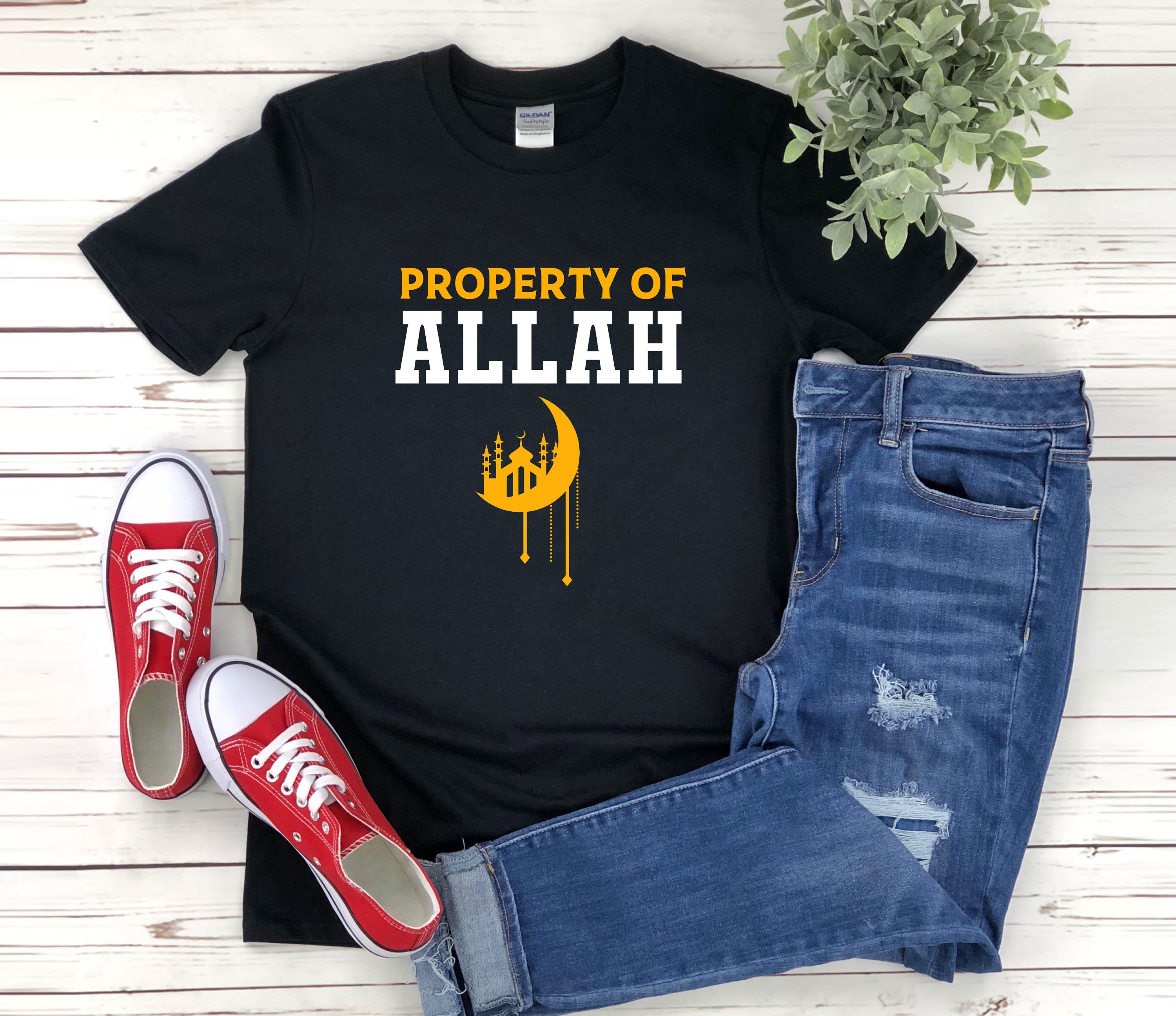 Muslim Shirt Property of Allah Allah Shirt Crescent Moon Shirt