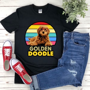 Cute Dog Shirt, Retro Dog Shirt, Goldendoodle Shirt, Doodle Dog Shirt, Cute Doodles, Colorful Goldendoodle, Doodle Lover, Labradoodle Tshirt