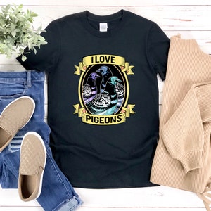 Bird Lover Shirt, I Love Pigeons, Pigeon Shirt, Dove Shirt, Bird Watching Shirt, Bird Lover Gift, Pigeon Lover, Pigeon Racing, Pigeon Gift