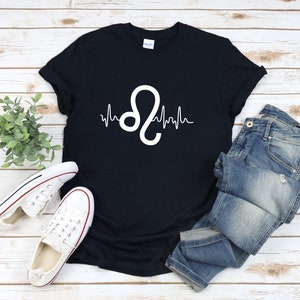 Leo Sign Shirt, Leo Symbol Shirt, Leo Zodiac Shirt, Leo Heartbeat Shirt, Leo Shirt, Horoscope Leo Shirt, Leo Birthday Gifts