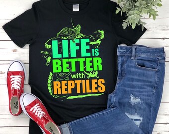 Funny Reptile Shirt, Reptile Shirt Men, Reptile Lover Gifts, Life Is Better With Reptiles, Reptiles Shirts, Reptiles Gifts, Bearded Dragon