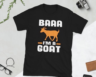 Camisa divertida de cabra, Baaa soy una camisa de cabra, regalo de amante de la cabra, camisa de Halloween de cabra, silueta de cabra, camisa de animales de granja, camiseta de cabra, regalos de cabra