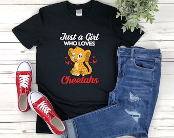 Just A Girl Who Loves Cheetah, Cheetah Shirts for Women, Cheetah Gifts, Cheetah T-shirt, Cute Cheetah Shirt