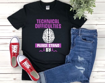 Epilepsy Awareness Shirt, Epilepsy Shirt, Epilepsy Warrior Shirt, Technical Difficulties Please Stand By, Purple Ribbon Shirt