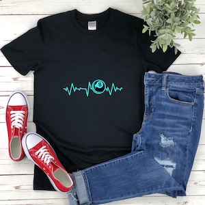 Billiards Shirt, Billiards Heartbeat, Billiard Lovers Shirt, Billiards Gifts, Pool Shirt, Pool Player Gifts, Pool Game Shirt