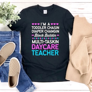 Camisa del maestro de guardería, camisas divertidas del maestro, camisa del proveedor de la guardería, camisa de trabajo de la guardería, camisa del maestro de la guardería