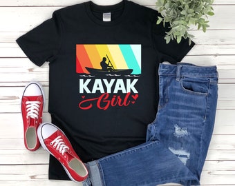 Kayak Girl, Kayaking Shirt Women, Vintage Kayak, Kayaking Lover Shirt, Kayaker Gift, Kayaking Shirt, Retro Kayaking Shirt