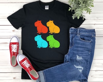 Capybara Shirt, Colorful Capybara, Capybara Gift, Gifts For Animal Lovers, Rodent Shirt, Capybara T-shirt