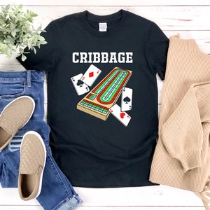 Camisa Cribbage, Camisa Ace, Camisa de Baralho de Cartas, Camisa de Jogo de Cartas, Camisa de Jogador de Tabuleiro, Camisa de Jogo de Cartas, Jogo de Cribbage, Presente de Cribbage