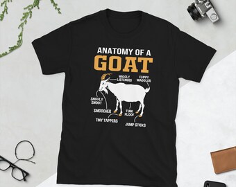 Camisa de anatomía de cabra, camisa divertida de cabra, regalos de cabra, camiseta de animales de granja, camiseta de cabra, camiseta de cabra, camiseta linda de cabra