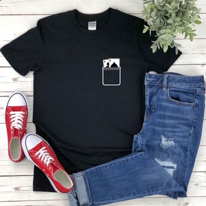 Camisa de jogo, camisa Ace Spade, camisa de baralho, camisa de cassino, Ace Spade no bolso, camisa de baralho, camiseta de jogo, camisa de pôquer