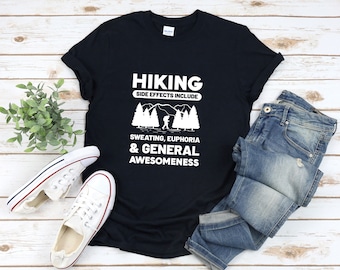 Grappig T-shirt met bijwerkingen van wandelen, avontuurlijk trekkingshirt
