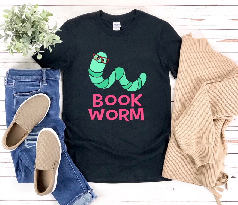 Chemise de ver de livre, chemise de rat de bibliothèque, chemise de lecture drôle, chemise de ver mignon, chemise d'amant de lecture, T-shirts drôle d'amant de livre image 4