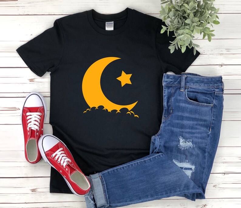 Crescent Moon Shirt, Muslim Shirt, Eid Mubarak Shirt, Ramadan Shirt, Eid Shirt, Ramadan Gift, Ramadan Mubarak Shirt, Islam Shirt image 1