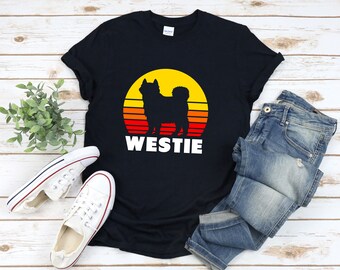 Camicia per cani Westie, Westie retrò, Camicia per cani retrò, Camicia per cani vintage, Camicia Silhouette per cani, Maglietta Westie, Regali West Highland Terrier