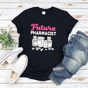 未来の薬剤師Tシャツ、薬学生シャツ、薬学部卒業祝い、医学部シャツ、薬学部学生ギフト