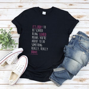 Inspirational Cancer Quotes, Breastcancer Awareness, Breastcancer Shirt, Its Okay To Be Scared, Cancer Quotes, Cancer Warrior Shirt