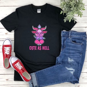 Cute As Hell, Satanic Goat Shirt, Pastel Baphomet, Cute Baphomet Shirt, Gothic Shirt, Evil Goat, Satanic Shirt