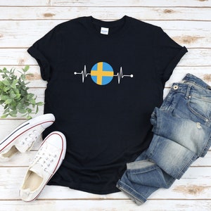 Swedish Heartbeat, Sweden Flag Shirt, I Love Sweden, Swedish Flag Shirt, Sweden Shirt, Swedish T-shirt