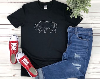 Bison Silhouette, Bison Shirt, Bison Tshirt, Bison T-shirt, Zoology Shirt, Bison Lover Shirt, Buffalo Shirt