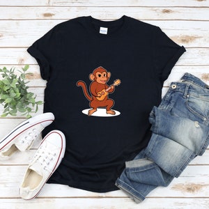 Ukulele Shirt, Monkey Playing Ukulele, Funny Music Lover Tee, Funny Ukulele Shirt, Guitar Shirt, Ukelele Shirt, Ukulele Lover