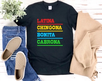 Funny Latina Shirt, Latina Chingona Bonita Cabrona, Chingona Shirt, Latina Shirts For Women, Latin American Clothing, Chingona T shirt