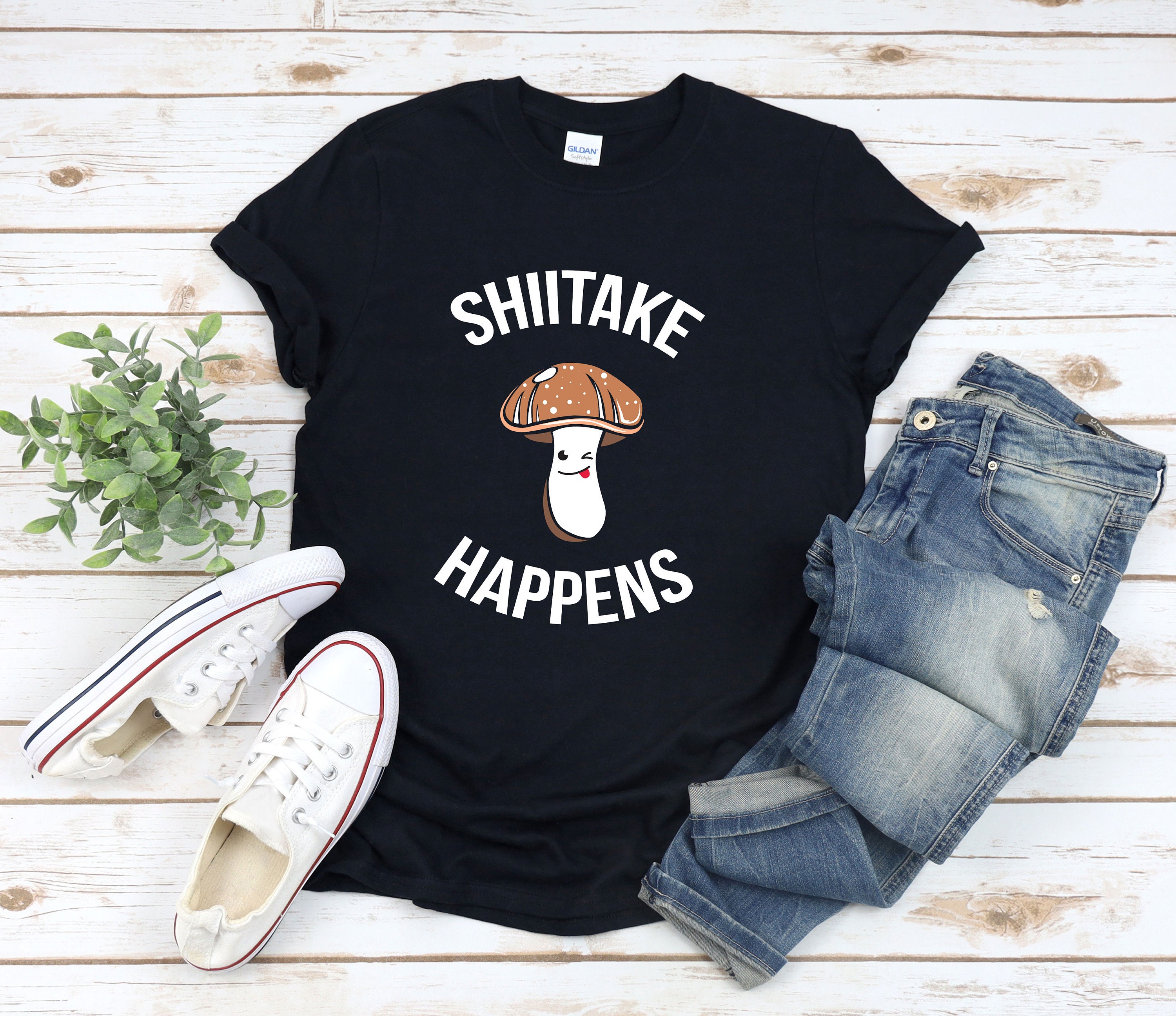 Shiitake Happens, Shiitake Shirt, Mushroom Pun, Funny Mushroom Shirt
