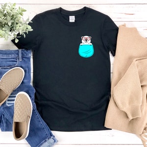 Polar Bear Shirt, Polar Bear In Pocket, Cute Bear Shirt, Funny Animal Shirt, Polar Bear Lover Shirt, Polar Bear T Shirt