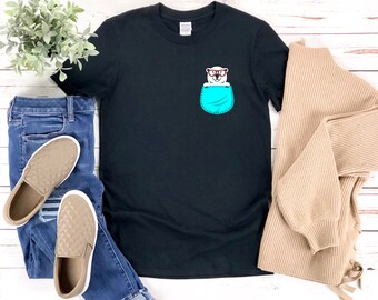Polar Bear Shirt, Polar Bear In Pocket, Cute Bear Shirt, Funny Animal Shirt, Polar Bear Lover Shirt, Polar Bear T Shirt