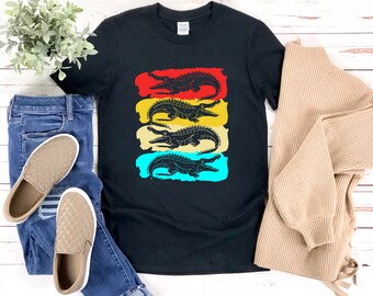 Retro Crocodile Shirt, Vintage Alligator Shirt, Alligator Shirt, Retro Animal Shirt, Crocodile T Shirt, Crocodile Gift