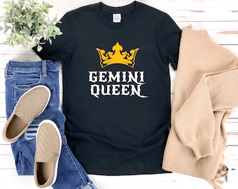 Gemini Zodiac Shirt, Gemini Shirt, Gemini Queen Shirt, Birthday Shirt For Her, Gemini Girl Shirt, Gemini Horoscope, Zodiac Sign Shirt