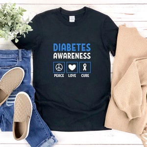 Peace Love Cure Shirt, Diabetes Awareness Shirts, Support Squad Shirt, Diabetic Awareness, Diabetes Shirt, Diabetes T Shirts