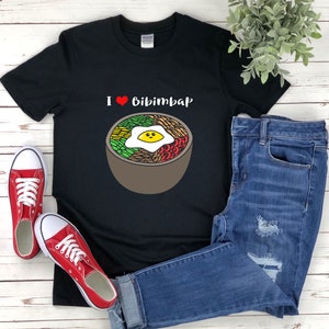 韓国シャツ、韓国Tシャツ、韓国料理シャツ、ビビンバ大好き、韓国ギフト、韓国シャツ、韓国料理好きシャツ
