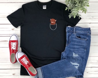 Cute Bison Shirt, Bison In Pocket, Bison Shirt, Buffalo Shirt, Bison Lover Shirt, Bison Tshirt, Bison T-shirt
