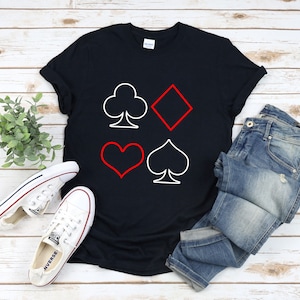 Jeu de cartes chemise, chemise de poker, t-shirt de joueur de poker, chemise de casino, chemise de jeu de cartes, chemise Texas Holdem, chemise de poker pour hommes
