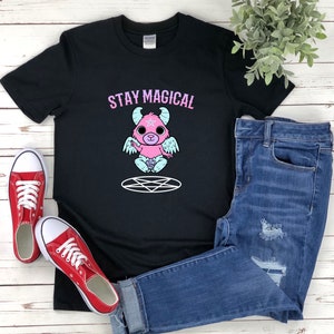 Stay Magical Shirt, Cute Baphomet Shirt, Kawaii Baphomet, Pastel Goth Shirt, Baphomet T Shirt, Satanic Goat Shirt