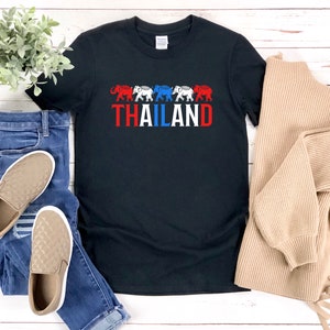 Thailand Elephant Shirt, Elephant Shirt, Thailand Gifts, Vacation Shirt, Thailand Tshirt, Thailand Flag Shirt, Thailand Shirt