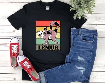 Chemise de lémurien, chemise de lémurien rétro, chemise animale vintage, chemise de faune, t-shirt de lémurien, cadeau de lémurien, chemise d'amant de lémurien