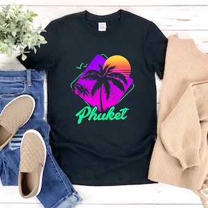 Phuket Shirt, Thailand Shirt, Retro Beach Shirt, Asian Shirt, Beach Shirt, Summer Vacation Shirt, Retro Thailand Shirt