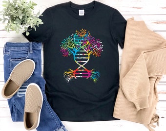 Camisa de árvore de DNA, camisa de genealogia, camisa de DNA de família, camisa de árvore genealógica, presente de história da família, camiseta de ancestralidade, camisa de herança