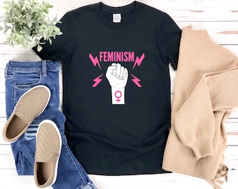 Camisa de feminismo, camisa de puño de mano, camisa de mujer fuerte, regalo feminista, camisa feminista para mujeres, camisa de empoderamiento femenino
