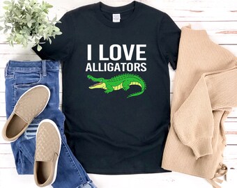Alligator Shirt, Alligator Lover Shirt, Animal Lover Shirt, I Love Alligators, Reptile Lover Gift, Crocodile Tshirt, Reptile Shirt
