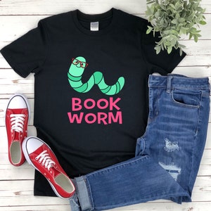 Chemise de ver de livre, chemise de rat de bibliothèque, chemise de lecture drôle, chemise de ver mignon, chemise d'amant de lecture, T-shirts drôle d'amant de livre image 5