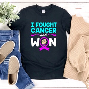 Thyroid Cancer Survivor, Thyroid Cancer Warrior Shirt, I Fought Cancer And Won, Gifts For Cancer Survivor
