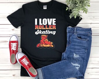 Roller Skater Shirt, Roller Skating Shirt, Skater T-shirts, Retro Roller Skates, I Love Roller Skating Shirt, Skate Lover Gift