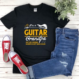 Guitar Grandpa, Funny Guitarist Gifts, Grandpa Shirt Funny, Gifts For Grandpa Birthday, Guitar Shirt, Musician Shirt