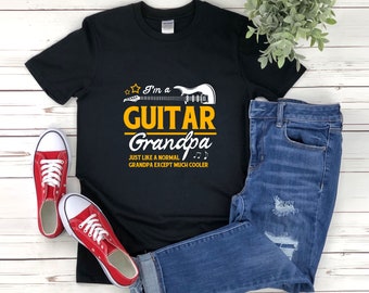 Guitar Grandpa, Funny Guitarist Gifts, Grandpa Shirt Funny, Gifts For Grandpa Birthday, Guitar Shirt, Musician Shirt